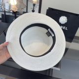 Chanel Fashion Versatile Sunshade Flat Top Straw Hat