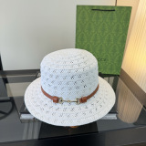 Gucci Fashion Horseclip Straw Hat Versatile Sunshade Hat 57CM