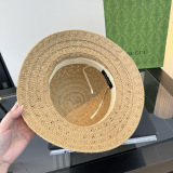 Gucci Fashion Horseclip Straw Hat Versatile Sunshade Hat 57CM