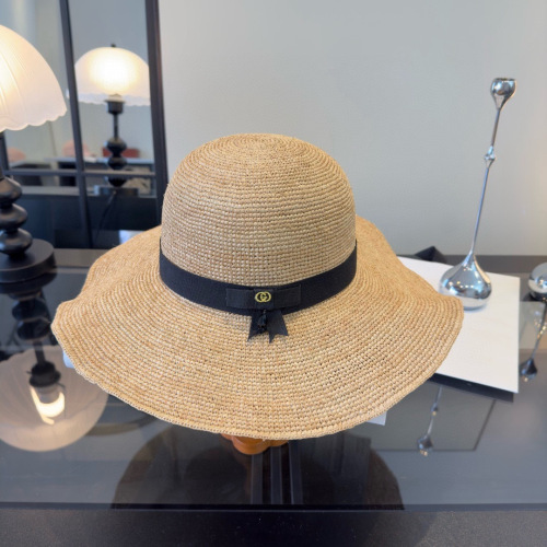 Gucci Fashion Versatile Lafite Straw Hat Beach Sunshade Big Eaves Hat
