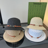 Gucci Fashion Horseclip Straw Hat Versatile Sunshade Hat 57CM