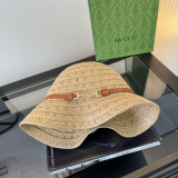 Gucci Fashion Horseclip Straw Hat Versatile Sunshade Hat 57CM
