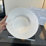 Dior Fashion Versatile Straw Hat Summer Sunscreen Bucket Hat 57CM