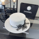 Chanel Fashion Versatile Sunshade Flat Top Straw Hat