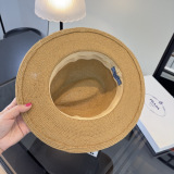 Prada Fashion Versatile Flat Top Hat Beach Sunshade Cap 57CM