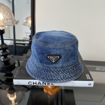 Prada New Fashion Triangle Logo Versatile Sunshade Cowboy Fisherman's Hat Prada New Fashion Triangle Logo Versatile Sunshade Cowboy Fisherman's Hat
