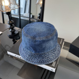 Prada New Fashion Triangle Logo Versatile Sunshade Cowboy Fisherman's Hat