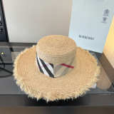 Burberry Summer Fashion Large Brimmed Straw Sunshade Hat