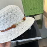 Gucci Fashion Horseclip Straw Hat Versatile Sunshade Hat 57CM
