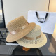 Yves Saint Laurent Fashion Versatile Sunshade Flat Top Straw Hat 57CM