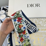 Dior Fashion Flower Double layer Hair Strap Double layer Silk Scarf Size: 100 x 6 CM