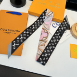 Louis Vuitton Twilly Double layer Hair Strap Silk Scarf Size: 120 x 5 CM