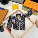 Louis Vuitton Twilly Double layer Hair Strap Silk Scarf Size: 120 x 5 CM