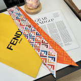 Fendi Fashion Versatile Double layer Hair Strap with Diagonal Silk Scarf Size: 110 x 6 CM