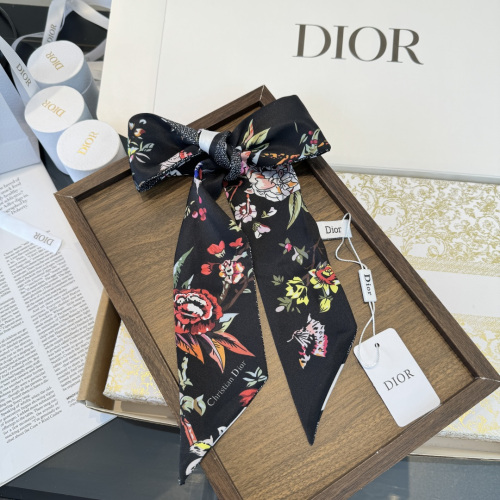Dior Fashion Flower Double layer Hair Strap Double layer Silk Scarf Size: 100 x 6 CM