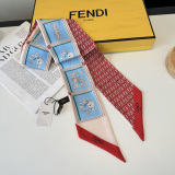 Fendi Fashion Versatile Double layer Hair Strap Silk Scarf Size: 120 x 6 CM