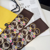 Fendi Fashion Versatile Double layer Hair Strap Diagonal Silk Scarf Size: 120 x 6 CM