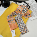Fendi Fashion Versatile Double layer Hair Strap Diagonal Silk Scarf Size: 120 x 6 CM