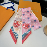 Louis Vuitton Fashion Versatile Double layer Hair Strap Silk Scarf Size: 110 x 5 CM