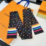 Louis Vuitton Fashion Versatile Double layer Hair Strap Silk Scarf Size: 120 x 6 CM