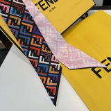 Fendi Fashion Versatile Double layer Hair Strap with Diagonal Silk Scarf Size: 110 x 6 CM