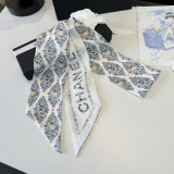 Chanel Twilly Versatile Twill Silk Scarf Size: 110 x 6 CM