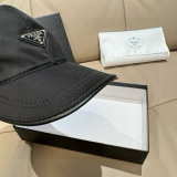 Prada Classic Inverted Triangle Logo Duck Tongue Hat Couple Versatile Baseball Hat 56CM