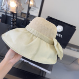 Chanel New Fashion Bow Basin Hat Sunshade Cap 57CM