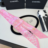Chanel Fashion Twilly Pearl Wave Dot Hair Strap Silk Scarf Size: 120 x 5 CM