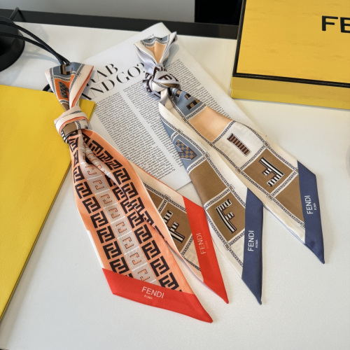 Fendi Fashion Versatile Double layer Hair Strap Silk Scarf Size: 120 x 6 CM
