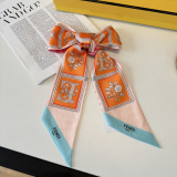 Fendi Fashion Versatile Double layer Hair Strap Silk Scarf Size: 120 x 6 CM
