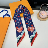 Louis Vuitton Fashion Versatile Double layer Hair Strap Silk Scarf Size: 110 x 5 CM