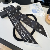 Chanel Twilly Versatile Twill Silk Scarf Size: 110 x 5 CM