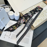 Dior Fashion Flower Double layer Hair Strap Double layer Silk Scarf Size: 100 x 6 CM