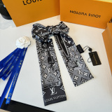Louis Vuitton Fashion Versatile Double layer Hair Strap Silk Scarf Size: 120 x 6 CM