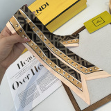 Fendi Fashion Versatile Hair Strap Silk Scarf Size: 120 x 5 CM