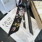 Dior Fashion Flower Double layer Hair Strap Double layer Silk Scarf Size: 100 x 6 CM