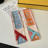 Fendi Fashion Versatile Double layer Hair Strap Silk Scarf Size: 120 x 6 CM