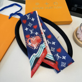 Louis Vuitton Fashion Versatile Double layer Hair Strap Silk Scarf Size: 110 x 5 CM