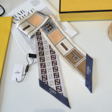 Fendi Fashion Versatile Double layer Hair Strap Silk Scarf Size: 120 x 6 CM