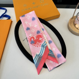 Louis Vuitton Fashion Versatile Double layer Hair Strap Silk Scarf Size: 110 x 5 CM
