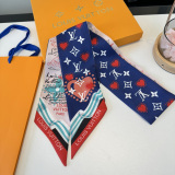 Louis Vuitton Fashion Versatile Double layer Hair Strap Silk Scarf Size: 110 x 5 CM