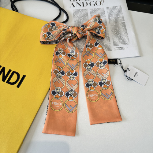 Fendi Fashion Versatile Double layer Hair Strap Diagonal Silk Scarf Size: 120 x 6 CM