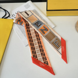 Fendi Fashion Versatile Double layer Hair Strap Silk Scarf Size: 120 x 6 CM