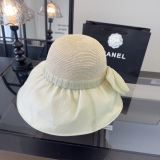 Chanel New Fashion Bow Basin Hat Sunshade Cap 57CM