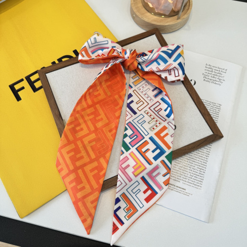 Fendi Fashion Versatile Double layer Hair Strap with Diagonal Silk Scarf Size: 110 x 6 CM