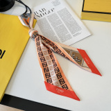 Fendi Fashion Versatile Double layer Hair Strap Silk Scarf Size: 120 x 6 CM