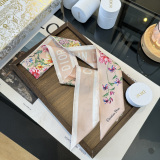 Dior Fashion Flower Double layer Hair Strap Double layer Silk Scarf Size: 100 x 6 CM