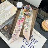Dior Fashion Flower Double layer Hair Strap Double layer Silk Scarf Size: 100 x 6 CM