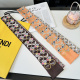 Fendi Fashion Versatile Double layer Hair Strap Diagonal Silk Scarf Size: 120 x 6 CM